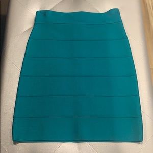 Bebe Teal Bandage Mini Skirt